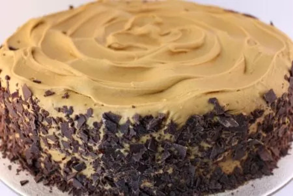 Sticky Date Cake with a Bouquet of Flowers
